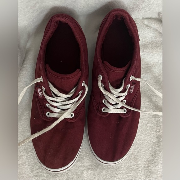 VANS Atwood Womens Size 6 Maroon Red Low Top Canvas Lace Up Sneakers Shoes - Picture 2 of 7